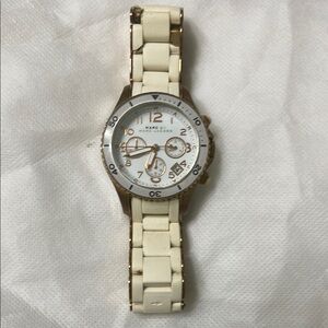 Marc Jacobs White and Gold Watch